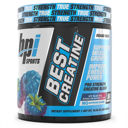 Best Creatine 50 Servings Icy Blue Raz Bottle