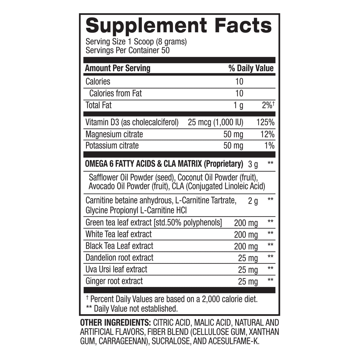 CLA + Carnitine Shredded™ Weight Loss and Natural Energy (50 Serving