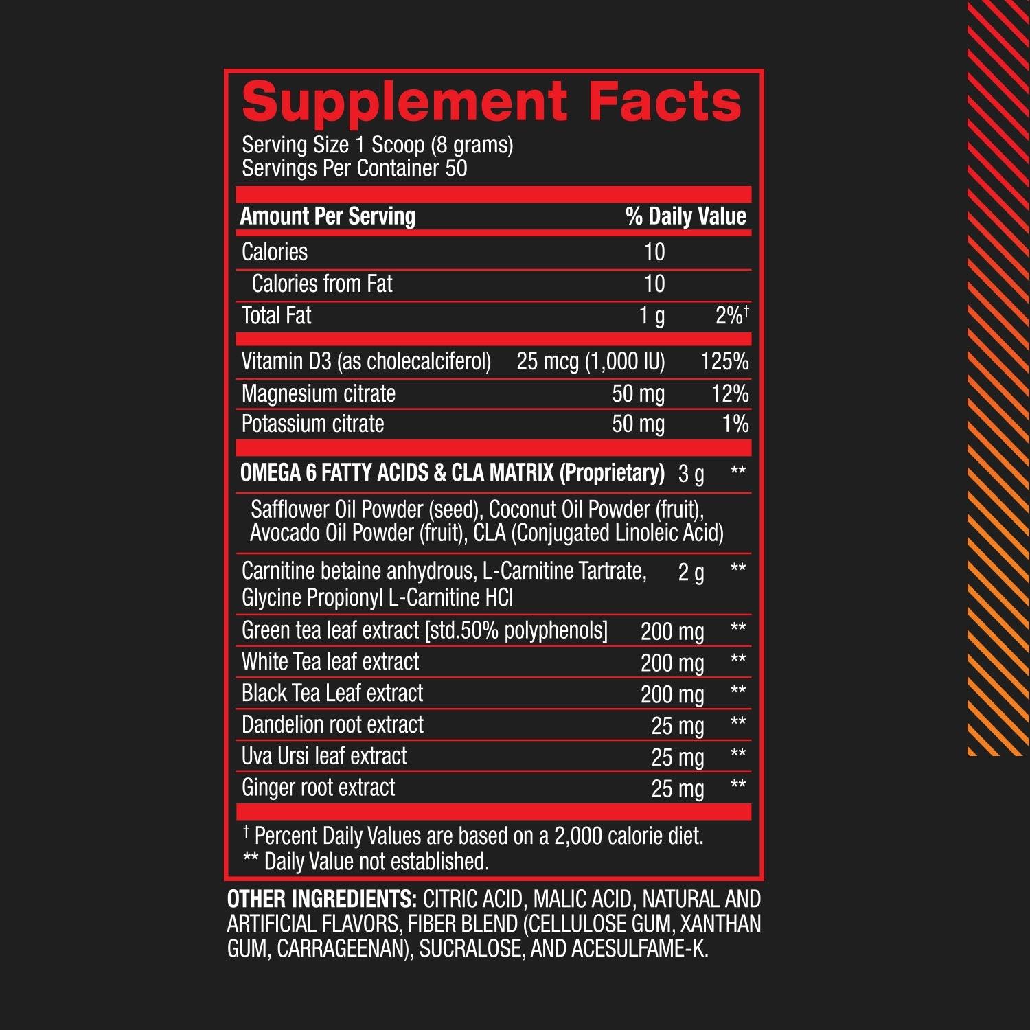 DATOS SOBRE LA COMPOSICIÓN DEL CLA Carnitine-Shredded FruitPunch 7ba6c805-234c-4b74-9348-45f7cd3c983d