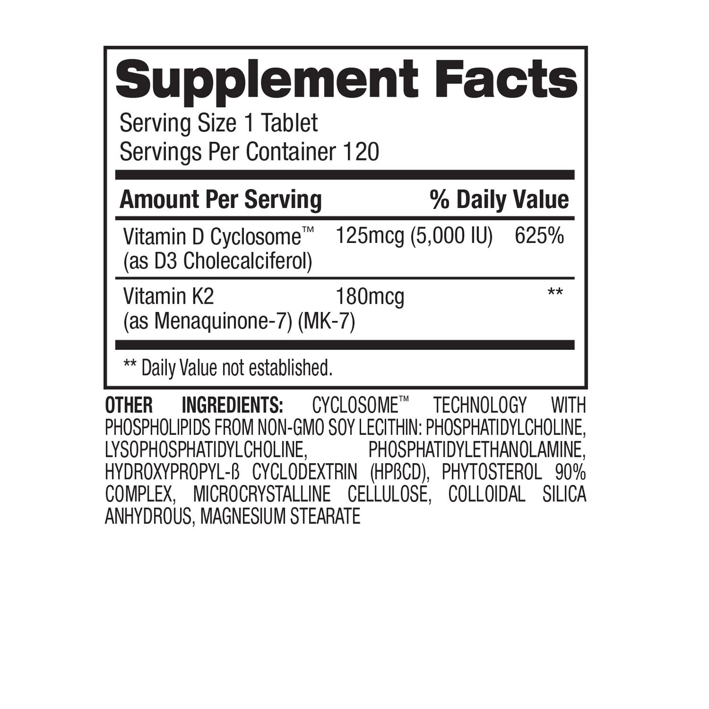 Mega Vitamin D3 + K2