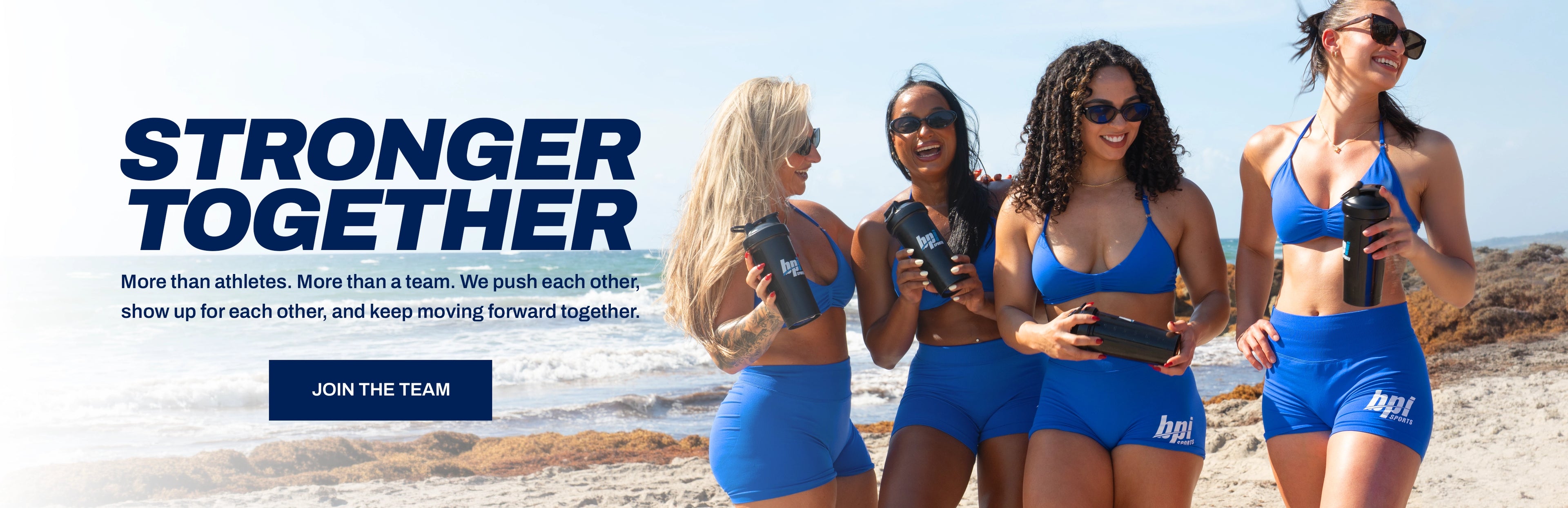 team bpi at the beach