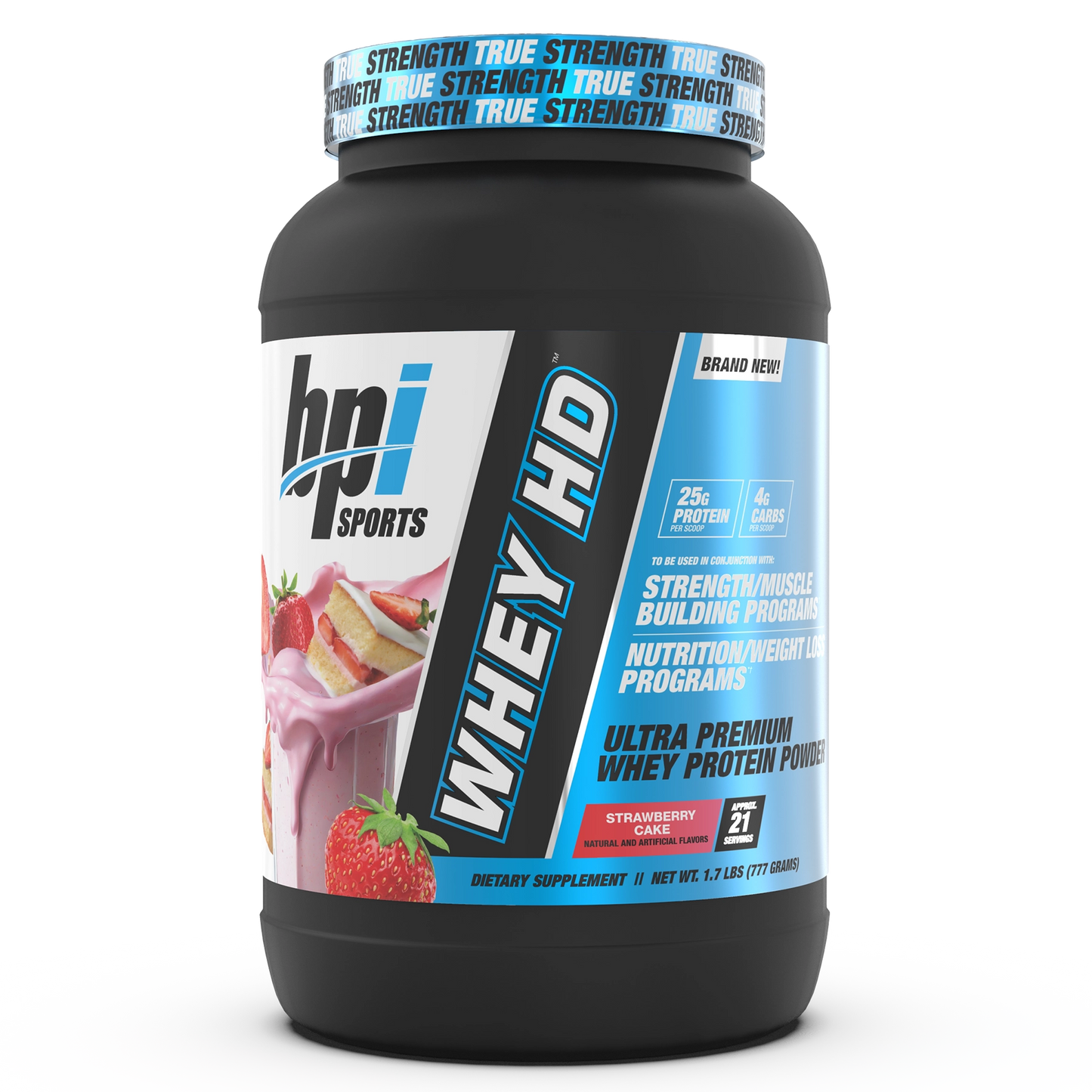 BPI Sports Whey HD Strawberry Cake protein powder
