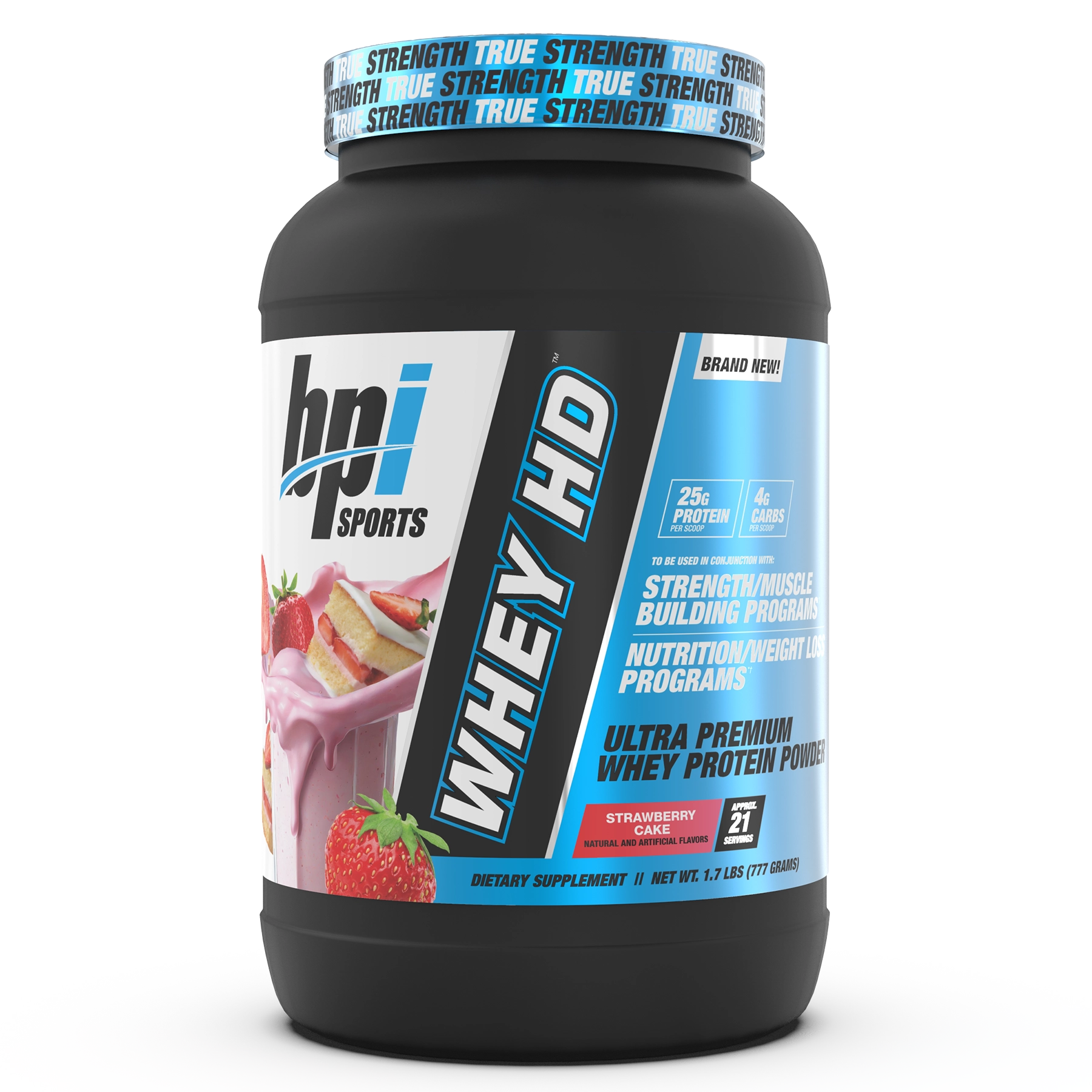 BPI Sports Whey HD Strawberry Cake protein powder