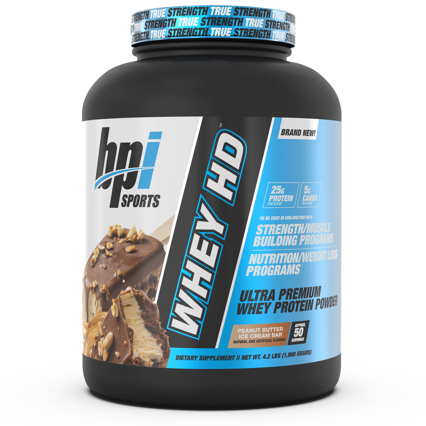 Whey-HD 50 Servings Peanut Butter Ice Cream Bar Bottle