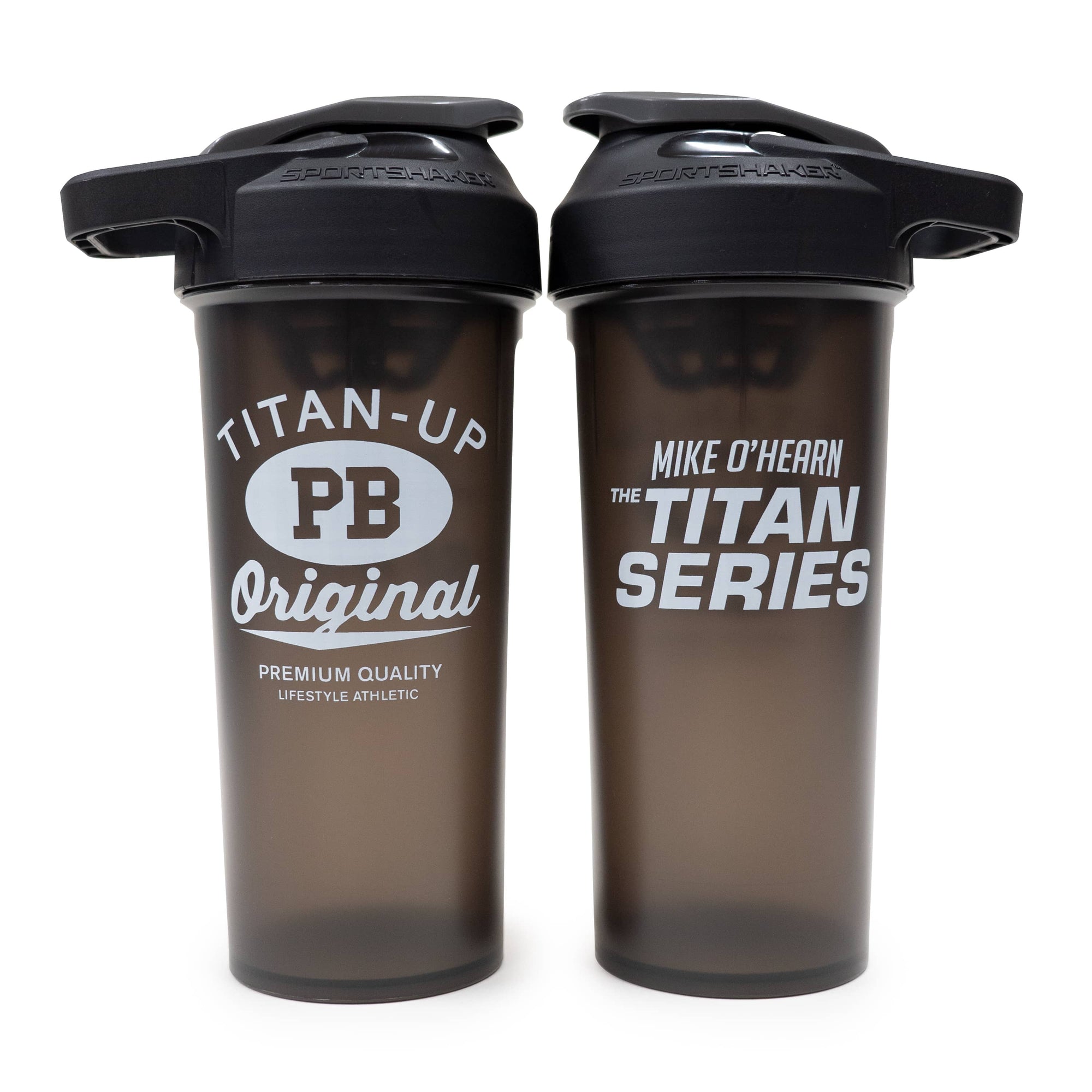 front and back image of Mike O'Hearn Titan Series Shaker . Smoke Color